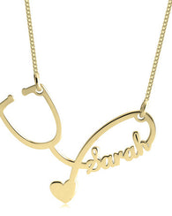 Stethoscope Necklace 24k Gold Plated