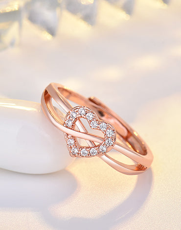 18k Gold Plated Heart Shaped Ring