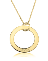 Engraved Mother Necklace - 14k Gold