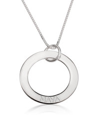 Engraved Mother Necklace - 14k White Gold