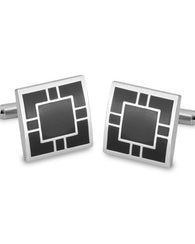 Square Black and Silver Cufflinks