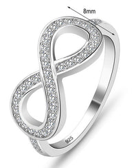 Cubic Zirconia Infinity Ring Rose Gold Plated