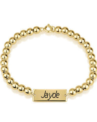 Bar Bead Bracelet 24k Gold Plated