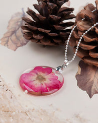 Dried Flower Pendant - Sterling Silver Chain