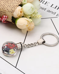 Dried Flower Keychain with LED Light