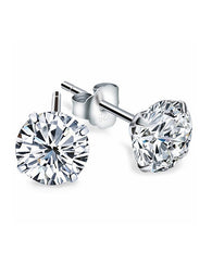 Cubic Zirconia Stud Earrings - Sterling Silver