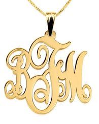 Classic Monogram Necklace 24k Gold Plated