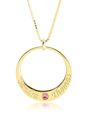 Couple Name Necklace - 24k Gold Plated