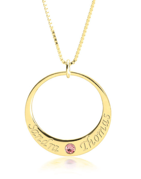 Couple Name Necklace - 24k Gold Plated