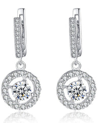 Cubic Zirconia Stone Earrings Silver