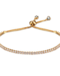 Cubic Zirconia Tennis Bracelet - 24k Gold Plated