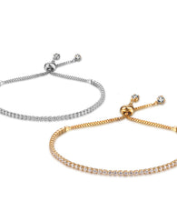 Cubic Zirconia Tennis Bracelet - 24k Gold Plated
