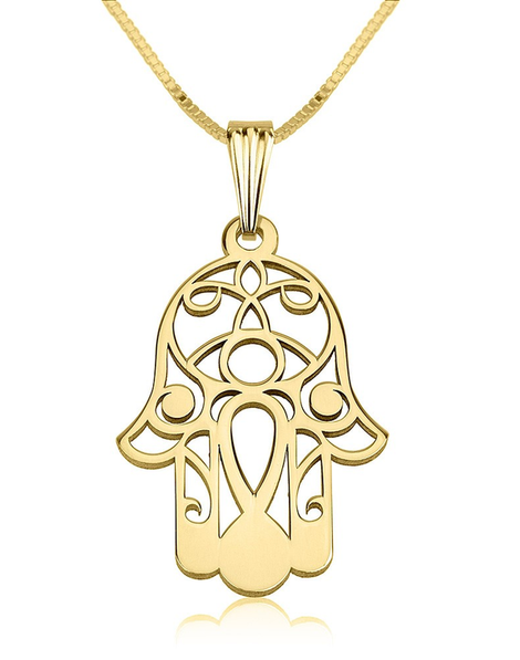 Hamsa Necklace 14k Gold