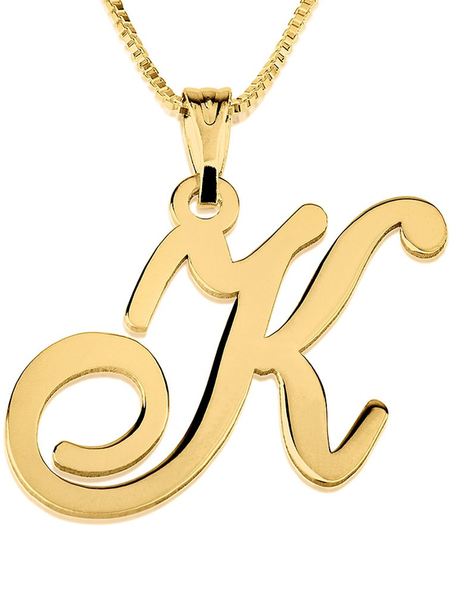 Initial Pendant Necklace 14k Gold