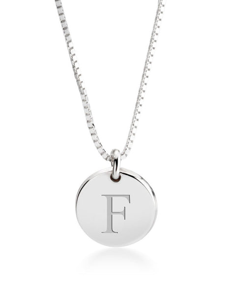 Letter Pendant Necklace Sterling Silver