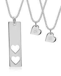 Mother and Daughter Necklace Sterling Silver