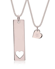 Mother and Daughter Necklace Rose Gold Plated