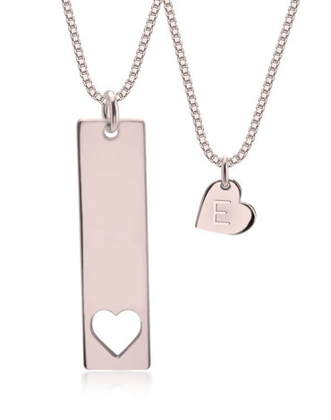 Mother and Daughter Necklace Rose Gold Plated