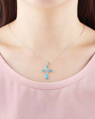 Opal Cross Necklace