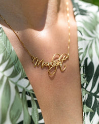 Script Name Necklace - 24K Gold Plated