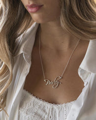 Script Name Necklace - Silver