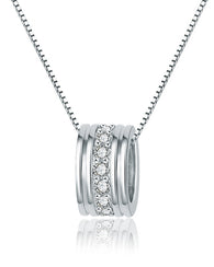 Round Single Row Pendant Clavicle Chain Silver
