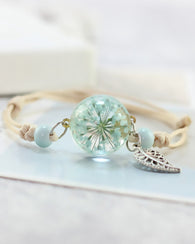 Dried Flower Bracelet - Size Adjustable