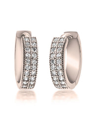 Zirconia Hoop Earrings - Rose Gold Plated