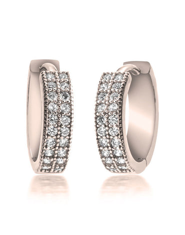 Zirconia Hoop Earrings - Rose Gold Plated