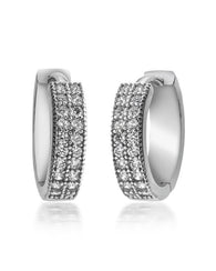 Zirconia Hoop Earrings - Sterling Silver