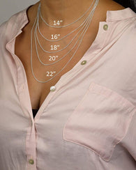 Initial Disc Necklace with Cubic Zirconia - Sterling Silver