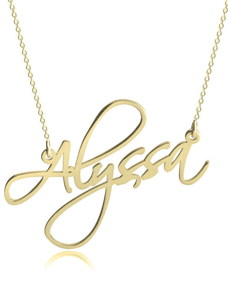 Script Name Necklace - 14K Gold