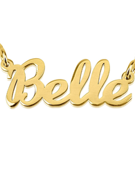 Cursive Name Necklace 14k Gold and White Gold