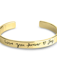 Customised Hand Written Message Bracelet 24k Gold Plated
