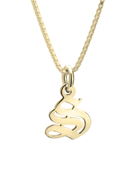 Old English Initial Necklace 14k Gold