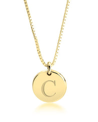 Letter Pendant Necklace 24k Gold Plated
