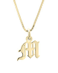 Old English Initial Necklace 14k Gold