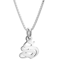 Old English Initial Necklace 14k White Gold
