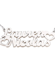 Two Name Necklace Sterling Silver