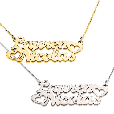 Two Name Necklace Sterling Silver