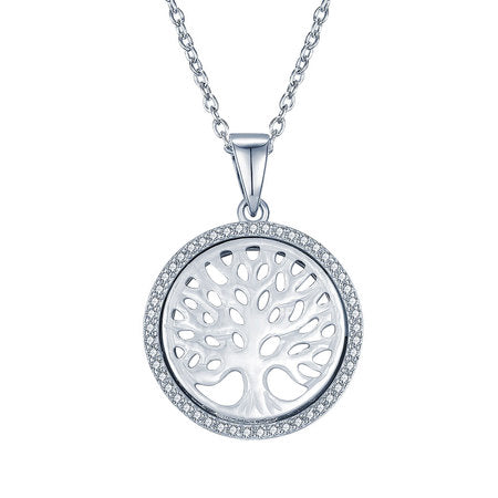 Family Tree Necklace with Cubic Zirconia