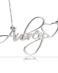 Customised Name Necklace with Heart - Gold Plated