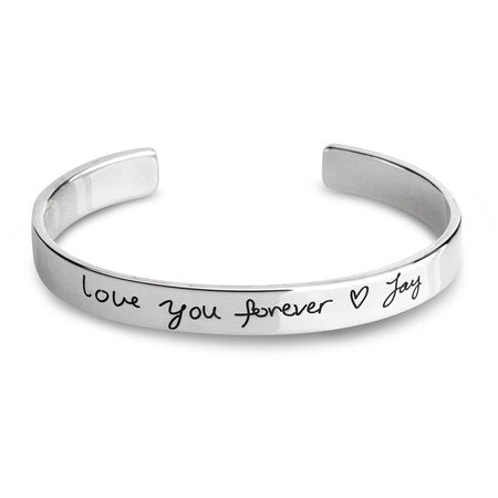 Customised Hand Written Message Bracelet Silver