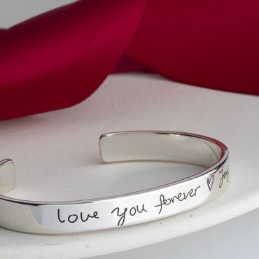 Customised Hand Written Message Bracelet Silver